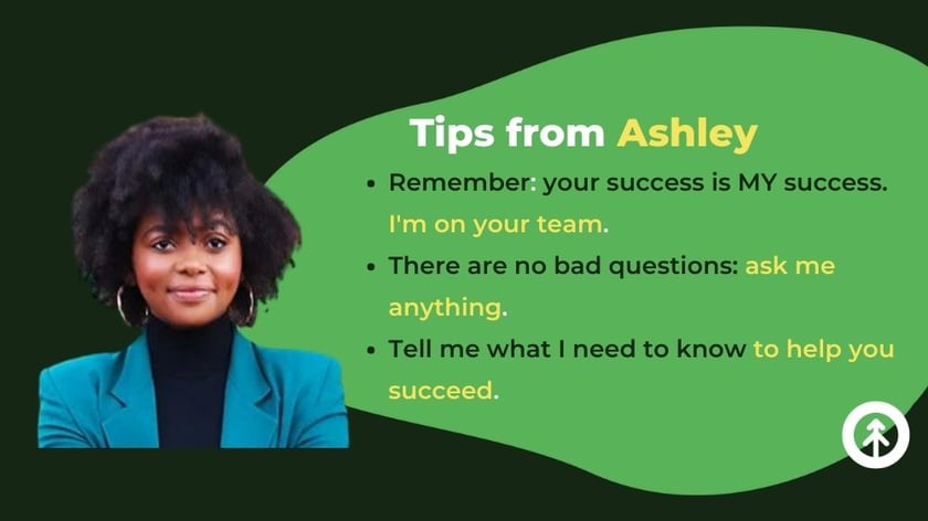 Infographic with tips from Ashley for clients of Growth Marketing Firm